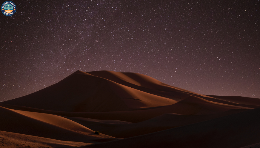 deserts in morocco at night 